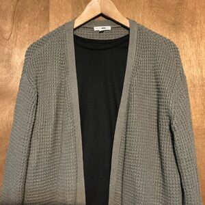 New Gray Open-Front Cardigan